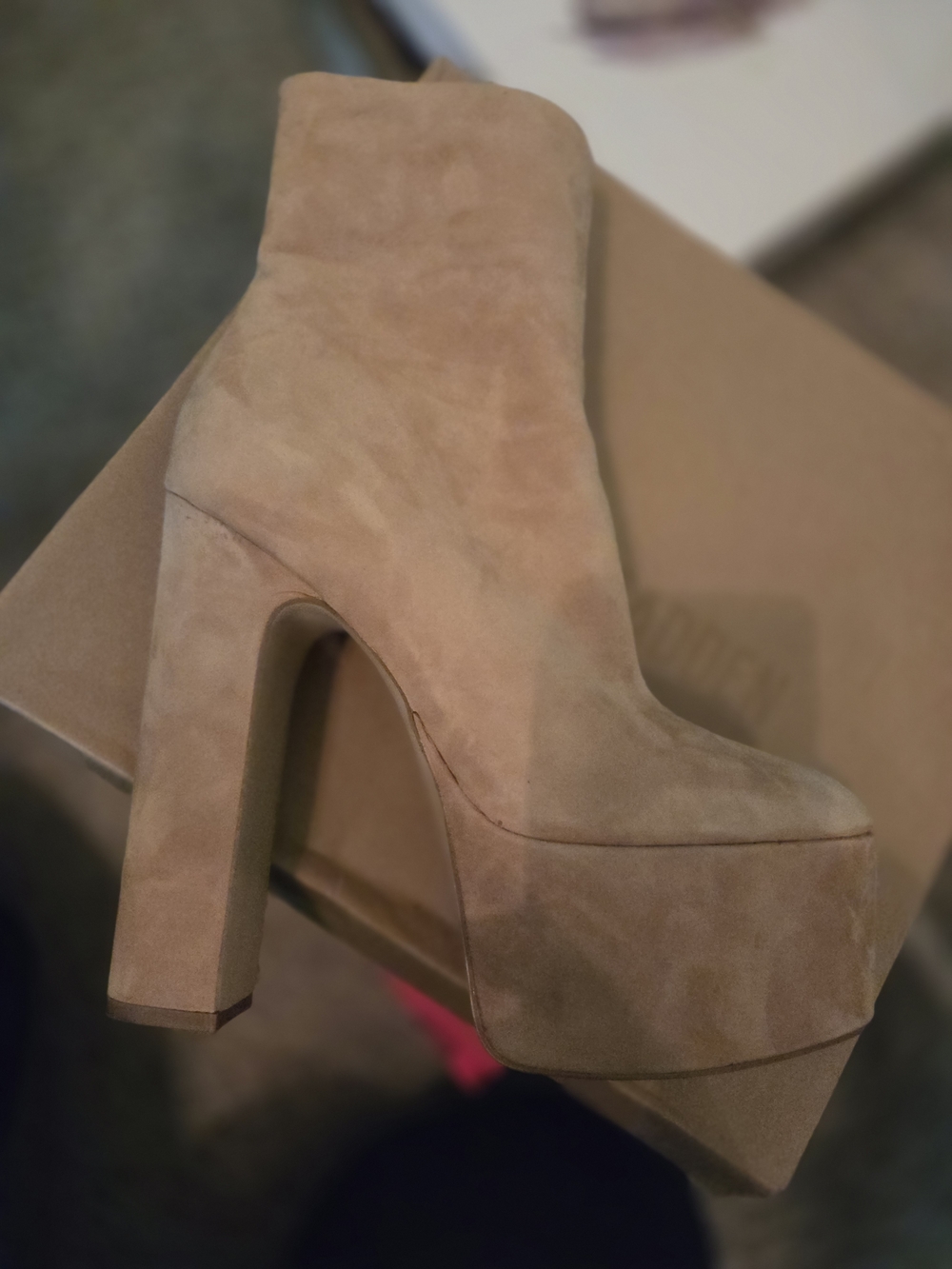 Steve Madden Tan Suede Platform Ankle Boots